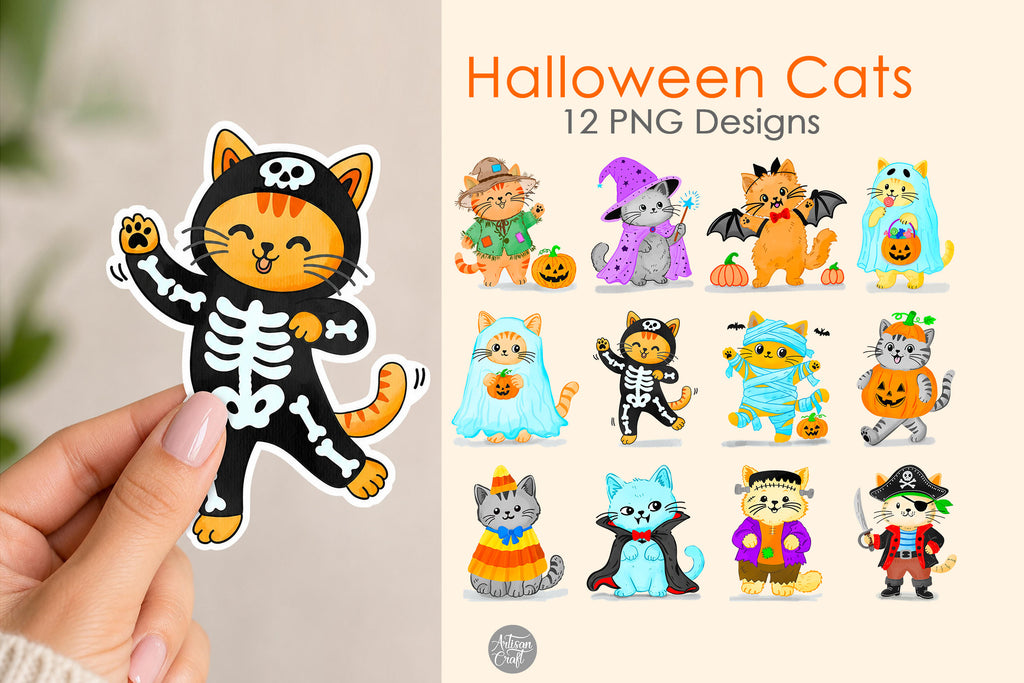 Halloween Cat Costumes Clipart